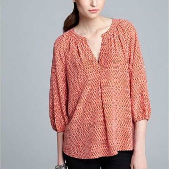 Joie Addie B Silk Blouse Tunic Top size S NWOT Abstract Print Balloon Sleeve - Picture 1 of 7